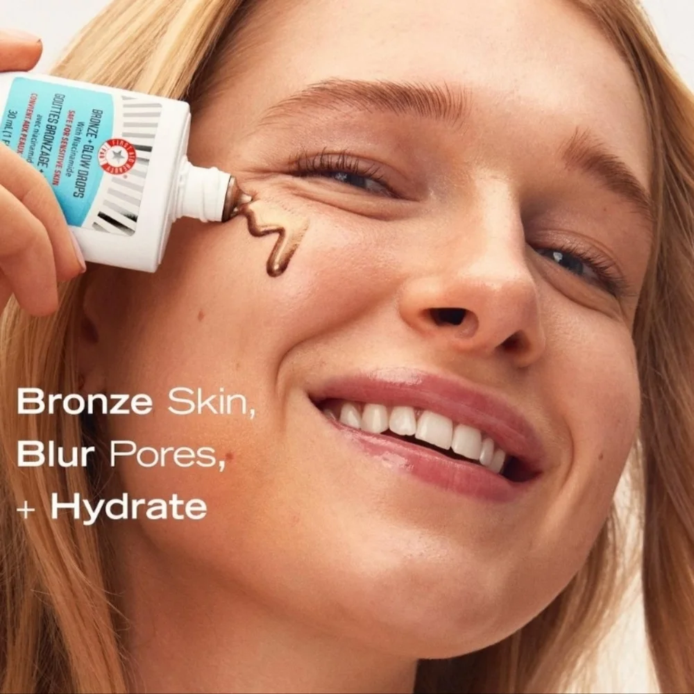First Aid Beauty Bronze + Glow Drops with Niacinamide, Sens Skin Safe, 30ml, NIB